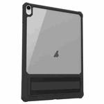 For iPad mini 6 Transparent PC Hybrid TPU Tablet Case with Holder(Black)