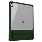 For iPad mini 6 Transparent PC Hybrid TPU Tablet Case with Holder(Army Green)