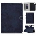 For iPad Pro 11 2024 Marble Style Cloth Texture Smart Leather Tablet Case(Dark Blue)