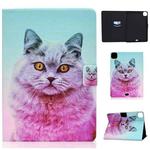 For iPad Pro 11 2024 Colored Drawing Smart Leather Tablet Case(Pink Cat)