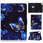 For iPad Pro 11 2024 Colored Drawing Horizontal Flip Tablet Leather Case(Blue Butterfly)