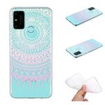 For Huawei P smart 2020 Coloured Drawing Pattern Transparent TPU Protective Case(Pink Flower)