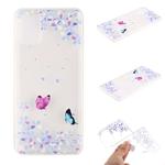For Huawei Y5p Coloured Drawing Pattern Transparent TPU Protective Case(Flower Butterfly)