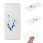 For Huawei Y5p Coloured Drawing Pattern Transparent TPU Protective Case(Feather)