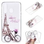 For Huawei Y6p Coloured Drawing Pattern Transparent TPU Protective Case(Tower Bicycle)