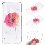 For Huawei Y6p Coloured Drawing Pattern Transparent TPU Protective Case(Flower)