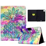 For iPad Pro 11 2024 Colored Drawing Smart Leather Tablet Case(Colored Pineapple)