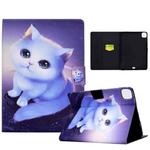 For iPad Pro 11 2024 Colored Drawing Smart Leather Tablet Case(Kitty)