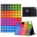 For iPad Pro 11 2024 Colored Drawing Smart Leather Tablet Case(Braided Belt)