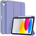For iPad 10th Gen 10.9 2022 3-fold TPU Smart Leather Tablet Case with Pen Slot(Lavender Purple)
