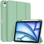 For iPad Air 11 2024 3-fold TPU Smart Leather Tablet Case with Pen Slot(Green)