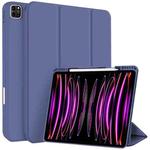 For iPad Pro 12.9 3-fold TPU Smart Leather Tablet Case with Pen Slot(Royal Blue)