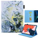 For iPad Pro 11 2024 Colored Drawing Leather Smart Tablet Case(White Gold Marble)