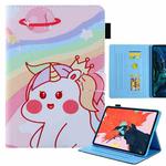 For iPad Pro 11 2024 Colored Drawing Leather Smart Tablet Case(Crown Unicorns)