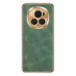 For Honor Magic6 Pro Electroplating Lambskin Leather Phone Case(Green)