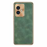 For Honor 100 Electroplating Lambskin Leather Phone Case(Green)