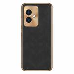 For Honor 100 Electroplating Lambskin Leather Phone Case(Black)