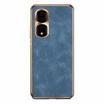 For Honor 90 Pro Electroplating Lambskin Leather Phone Case(Blue)