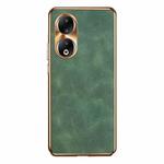For Honor 90 Electroplating Lambskin Leather Phone Case(Green)