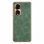 For Honor 80 Pro Electroplating Lambskin Leather Phone Case(Green)