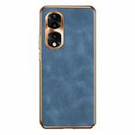 For Honor 80 Pro Electroplating Lambskin Leather Phone Case(Blue)
