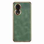 For Honor 80 Electroplating Lambskin Leather Phone Case(Green)