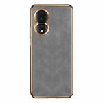 For Honor 80 Electroplating Lambskin Leather Phone Case(Grey)