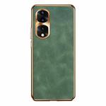 For Honor 70 Pro Electroplating Lambskin Leather Phone Case(Green)