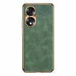 For Honor 70 Electroplating Lambskin Leather Phone Case(Green)