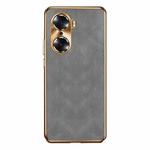 For Honor 60 Electroplating Lambskin Leather Phone Case(Grey)