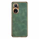 For Honor 50 Pro Electroplating Lambskin Leather Phone Case(Green)