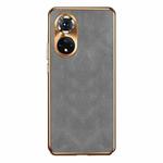 For Honor 50 Electroplating Lambskin Leather Phone Case(Grey)