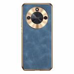 For Honor X50 Electroplating Lambskin Leather Phone Case(Blue)