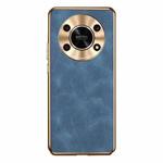 For Honor X30 Electroplating Lambskin Leather Phone Case(Blue)