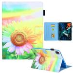 For iPad Pro 11 2024 Colored Drawing Leather Smart Tablet Case(Sunflower)