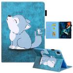 For iPad Pro 11 2024 Colored Drawing Leather Smart Tablet Case(Cute Wolf)