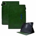 For iPad Pro 11 2024 Suede Cross Texture Magnetic Clasp Leather Smart Tablet Case(Green)