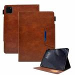 For iPad Pro 11 2024 Suede Cross Texture Magnetic Clasp Leather Smart Tablet Case(Brown)