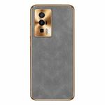 For Xiaomi Redmi K60 Pro Electroplating Lambskin Leather Phone Case(Grey)