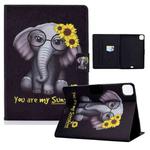 For iPad Pro 11 2024 Voltage Colored Drawing Smart Leather Tablet Case(Flower Elephant)