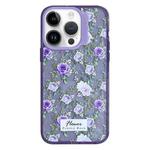 For iPhone 13 Pro Colorful Wave Circle Creative Pattern Phone Case(Purple Flower)