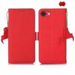 For iPhone SE 2024 Side-Magnetic TJ Genuine Leather RFID Phone Case(Red)