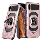 For iPhone XS / X Magnetic Ring Holder Phone Case(Rose Gold)