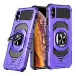 For iPhone XS / X Magnetic Ring Holder Phone Case(Purple)