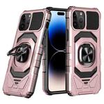 For iPhone 14 Pro Magnetic Ring Holder Phone Case(Rose Gold)