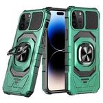 For iPhone 14 Pro Max Magnetic Ring Holder Phone Case(Dark Green)