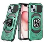 For iPhone 15 Magnetic Ring Holder Phone Case(Dark Green)