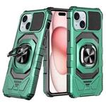 For iPhone 15 Plus Magnetic Ring Holder Phone Case(Dark Green)