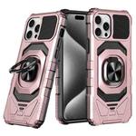 For iPhone 15 Pro Max Magnetic Ring Holder Phone Case(Rose Gold)