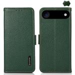 For iPhone 17 Air KHAZNEH Side-Magnetic Litchi Genuine Leather RFID Case(Green)